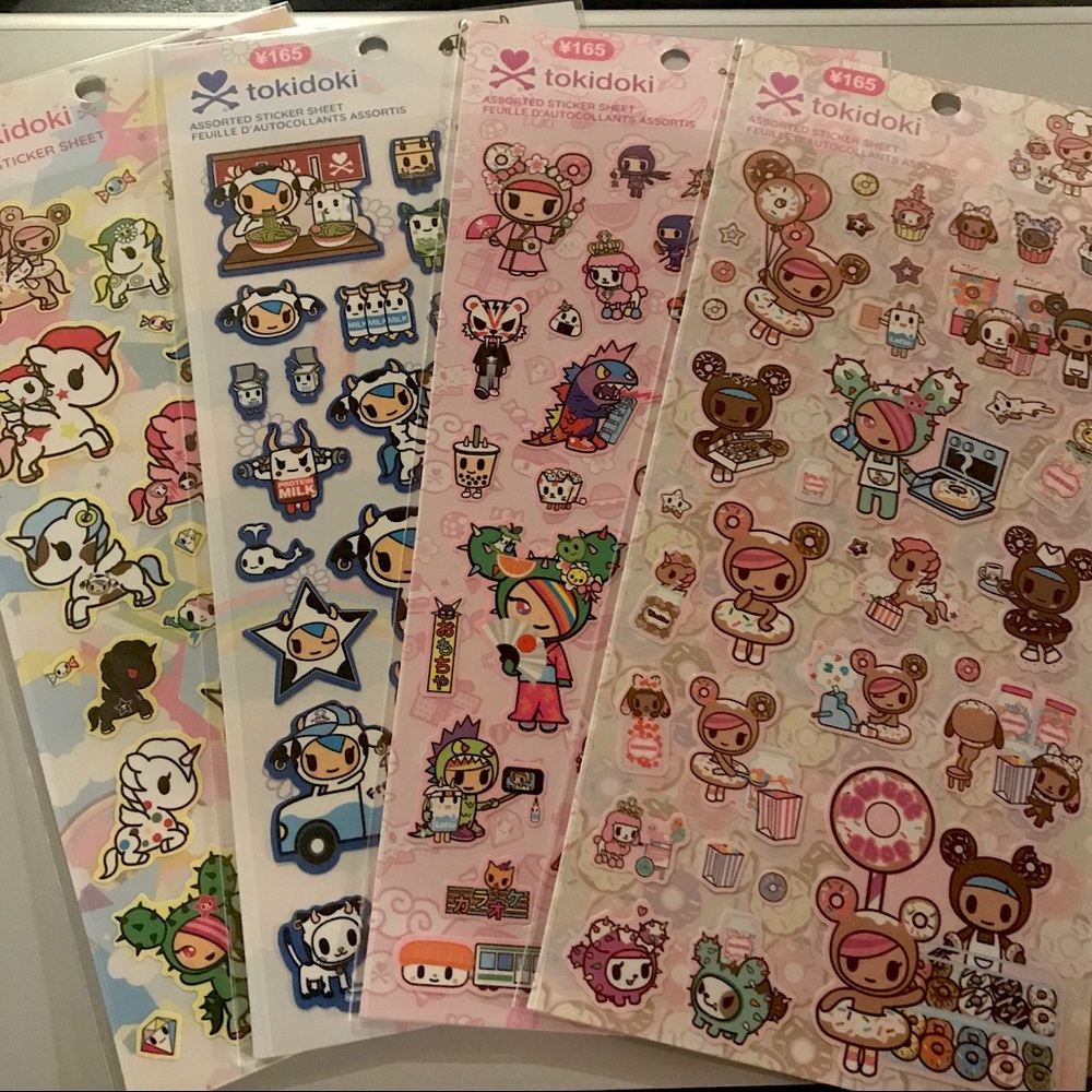 NEW! Assorted tokidoki sticker sheet set (bundle all 4!)